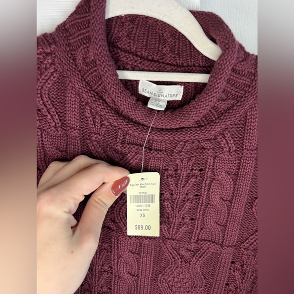 LL Bean Signature Mixed Stitch Sweater NWT - Picture 3 of 5